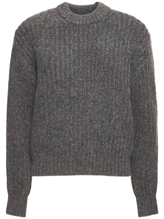 Dunst: Unisex intarsia sweater - Dark Melange Gr - women_0 | Luisa Via Roma