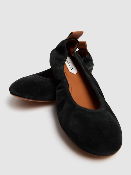 Lanvin: Ballerines plates en daim 5 mm - Noir - women_1 | Luisa Via Roma