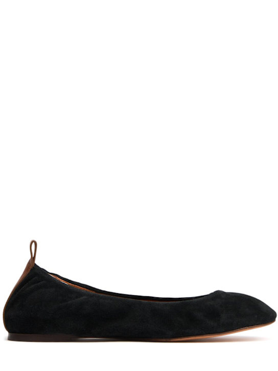 Lanvin: Ballerine in camoscio 5mm - Nero - women_0 | Luisa Via Roma