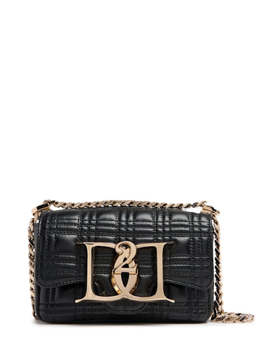 Dsquared2: Double D velvet shoulder bag - Black - women_0 | Luisa Via Roma