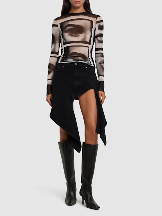 Y/PROJECT: Asymmetric denim mini skirt - women_1 | Luisa Via Roma