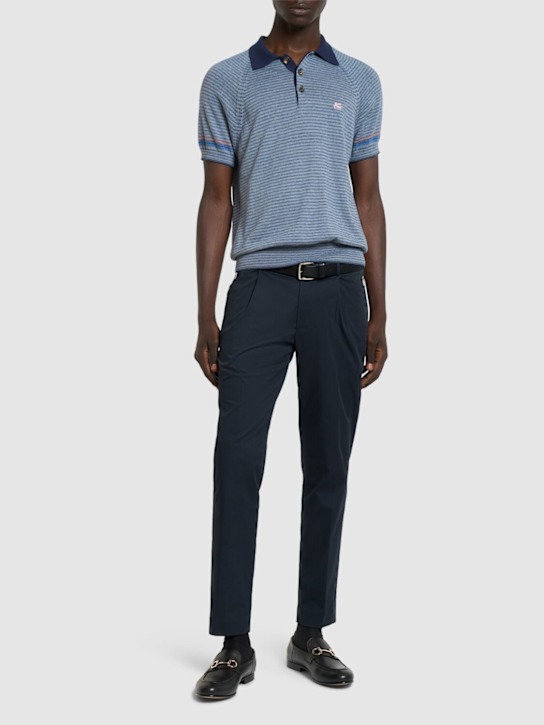 Etro: Cotton & cashmere knit polo - men_1 | Luisa Via Roma