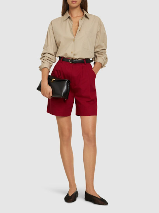 POSSE: Wesley high waist cotton shorts - Red - women_1 | Luisa Via Roma