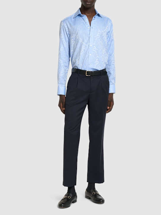 Etro: Pleated wool pants - men_1 | Luisa Via Roma