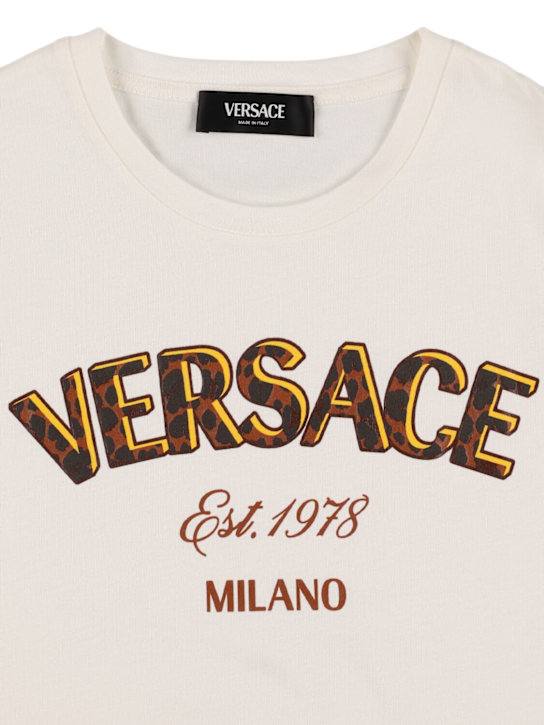 Versace: Logo cotton jersey t-shirt - kids-boys_1 | Luisa Via Roma