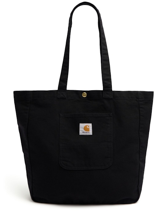 Carhartt WIP: Bayfield canvas tote -  Rinsed Black - men_0 | Luisa Via Roma