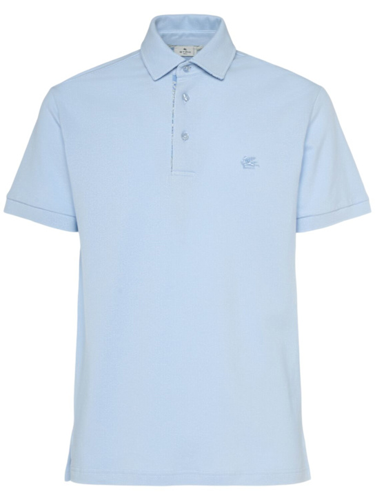 Etro: Roma cotton logo polo - men_0 | Luisa Via Roma