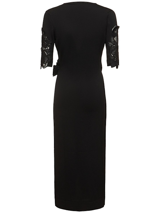 Ermanno Scervino: Vestito midi con scollo a V e inserti in pizzo - women_4 | Luisa Via Roma