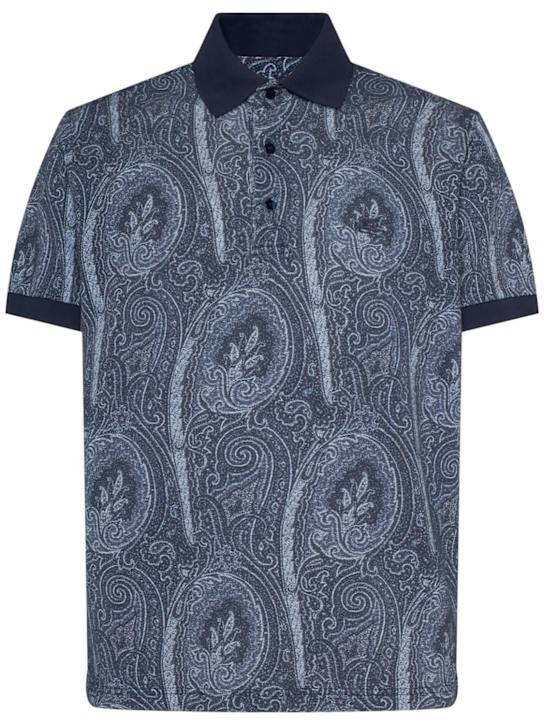 Etro: Printed cotton polo - men_0 | Luisa Via Roma
