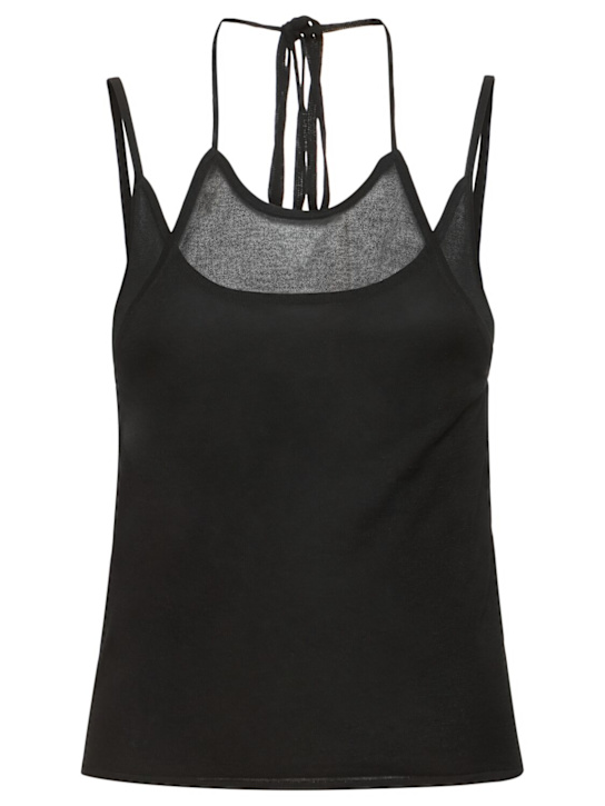 St. Agni: Layered knit halter tank top - women_0 | Luisa Via Roma