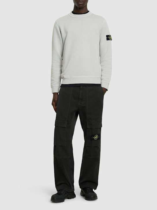Stone Island: Cotton regular pants - men_1 | Luisa Via Roma