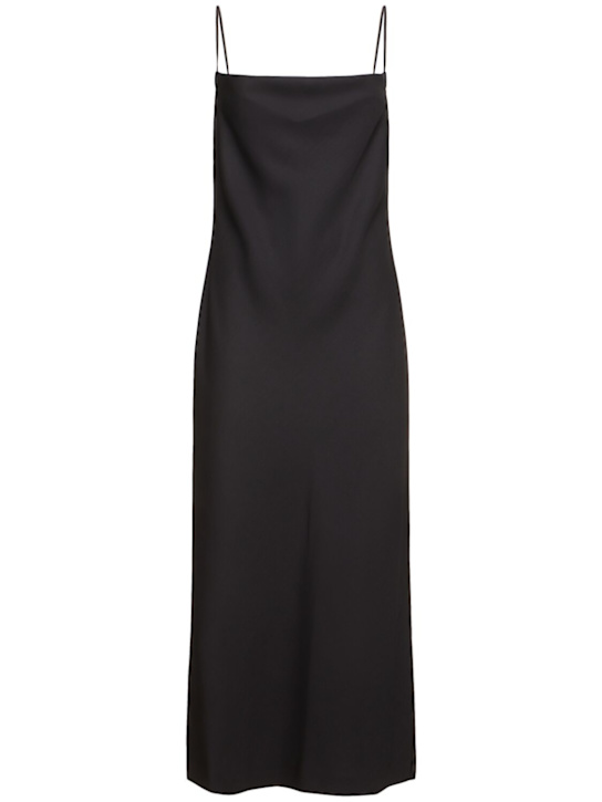 Carven: Grain de poudre midi dress - Dark Blue - women_0 | Luisa Via Roma