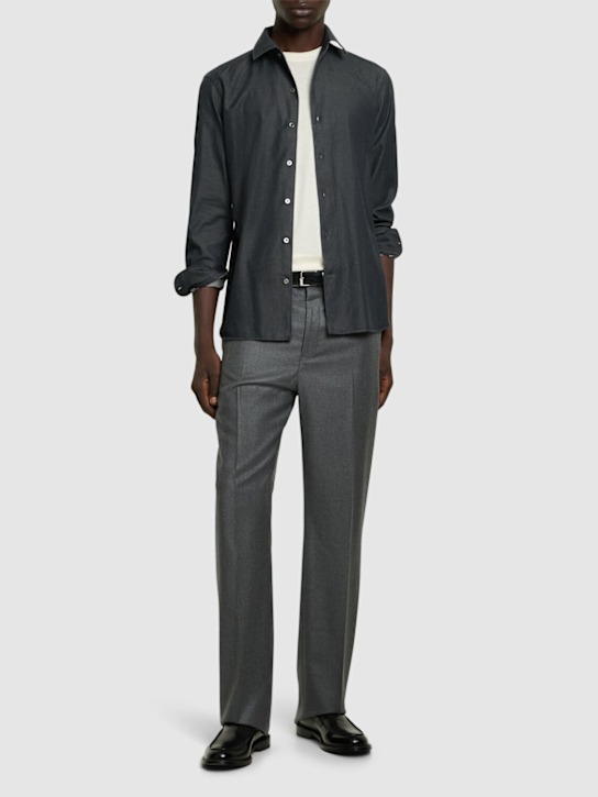 Zegna: Cashco regular fit denim shirt - men_1 | Luisa Via Roma