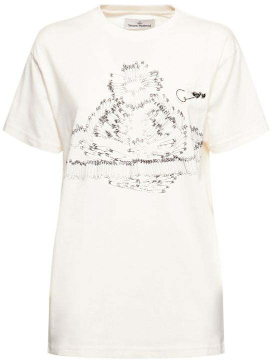 Vivienne Westwood: T-shirt Safety pin orb in jersey classico - women_0 | Luisa Via Roma