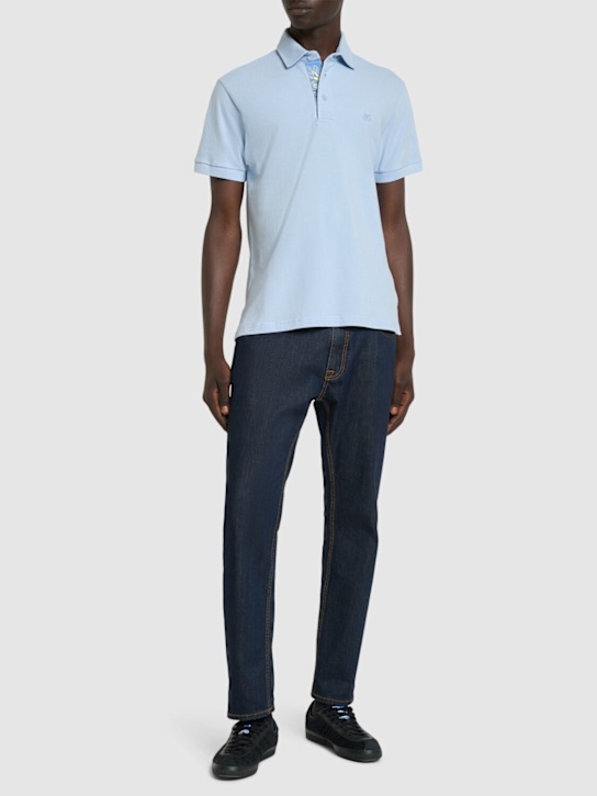 Etro: Roma cotton logo polo - men_1 | Luisa Via Roma