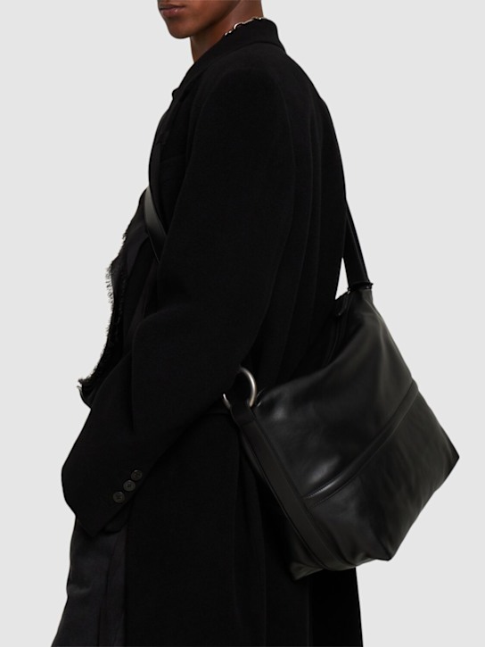 Dries Van Noten: Smooth leather crossbody bag - men_1 | Luisa Via Roma