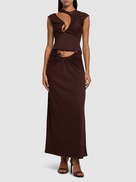 Spiral crystal compact tech long skirt - Thumbnail 2
