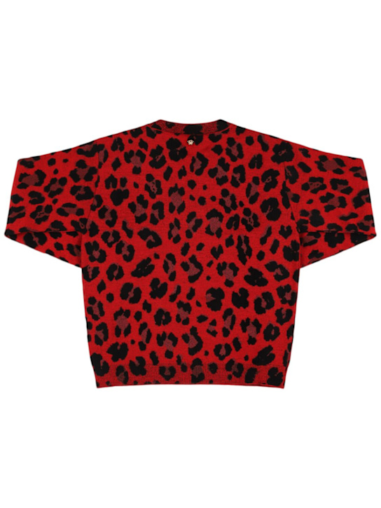 Versace: Maglia in misto lana leopard - kids-girls_1 | Luisa Via Roma