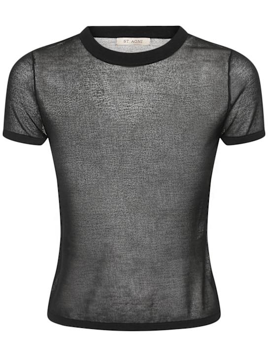 St. Agni: Sheer baby t-shirt - women_0 | Luisa Via Roma