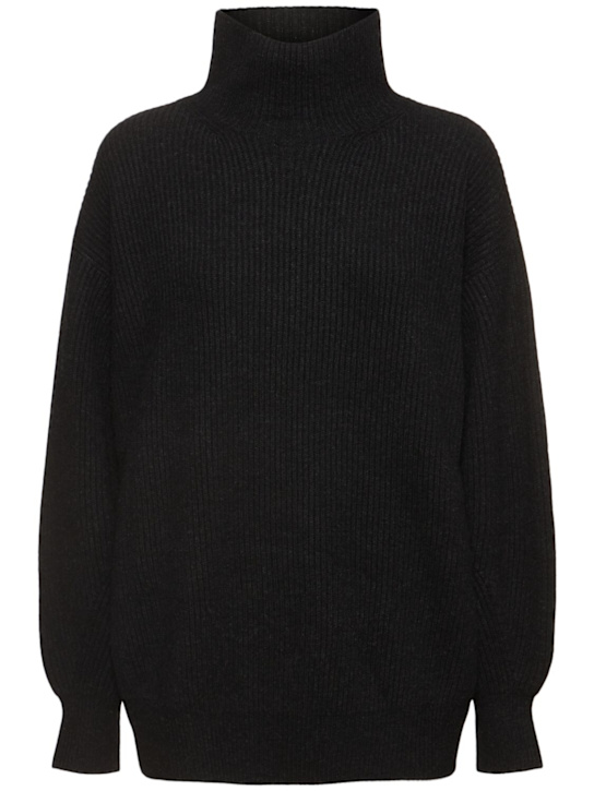 Sportmax: Veliero rib knit turtleneck long sweater - women_0 | Luisa Via Roma