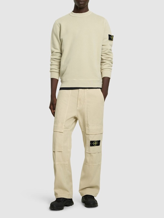 Stone Island: Cotton regular pants - men_1 | Luisa Via Roma