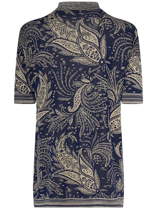 Etro: Knitted cotton polo - Multicolor - men_3 | Luisa Via Roma
