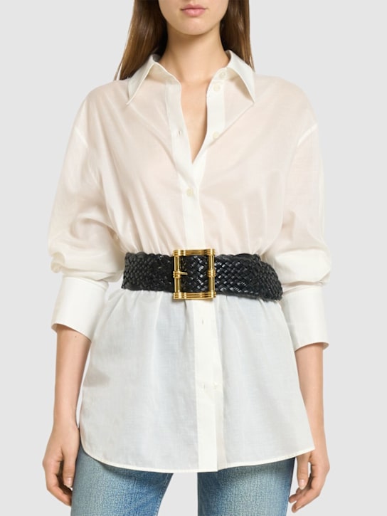 Etro: Cintura in pelle intrecciata 6cm - women_1 | Luisa Via Roma