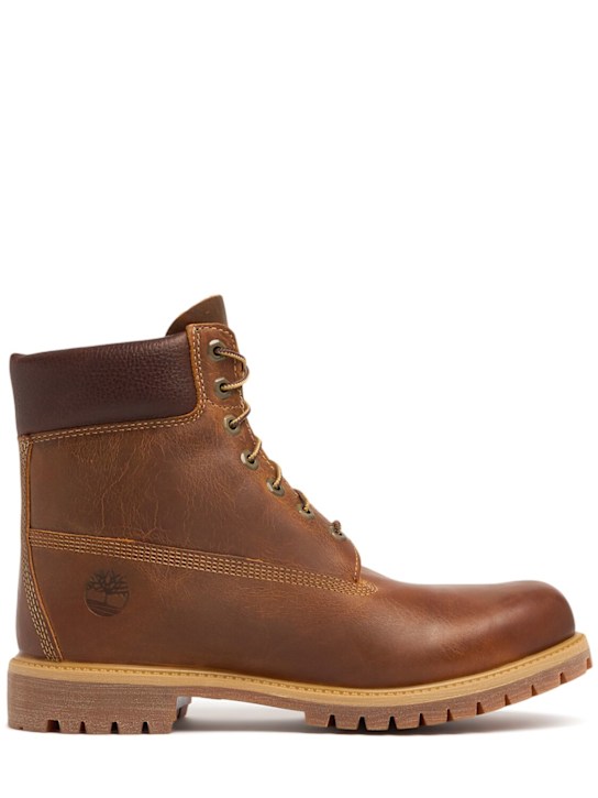 Timberland: 6 inch premium waterproof lace-up boots - Brown - men_0 | Luisa Via Roma