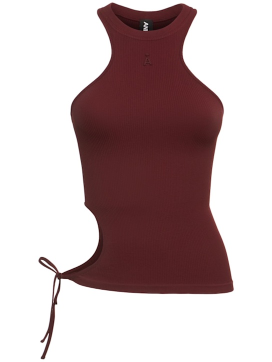 Andreadamo: Ribbed jersey cut-out tank top - women_0 | Luisa Via Roma