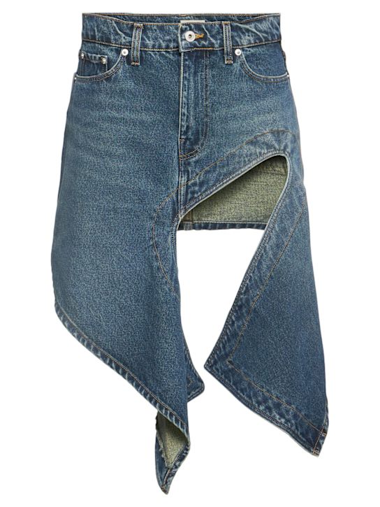 Y/PROJECT: Denim asymmetric mini skirt - women_0 | Luisa Via Roma