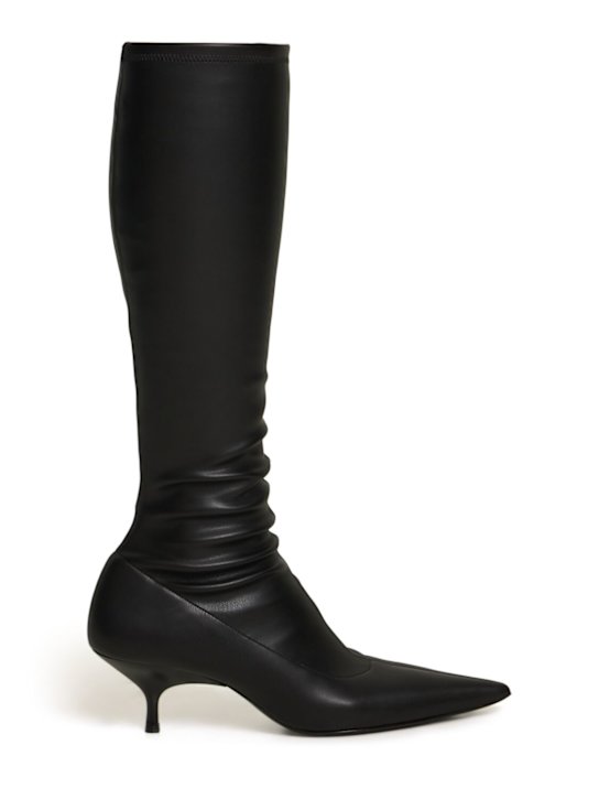 Gia Borghini: 50mm Hera nappa leather tall boots - women_0 | Luisa Via Roma