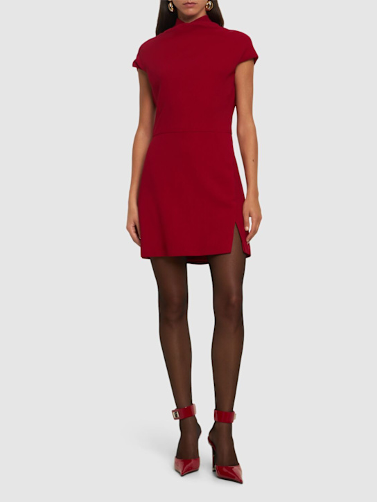 Versace: Minikleid aus Viskosemischcady - Rot - women_1 | Luisa Via Roma