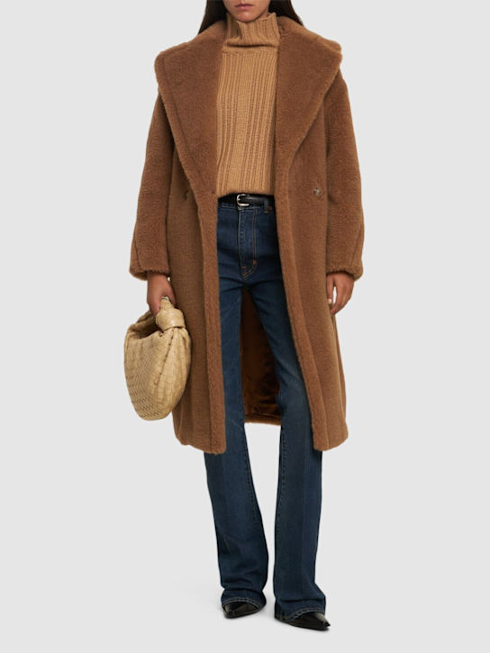 Max Mara: Teddy camelwool double breast long coat - women_1 | Luisa Via Roma
