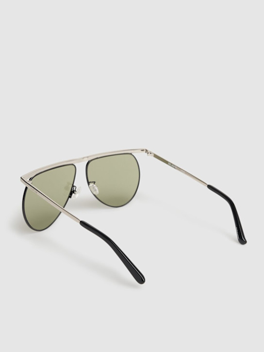 The Attico: Pilot metal sunglasses - Silver/ Black - women_3 | Luisa Via Roma