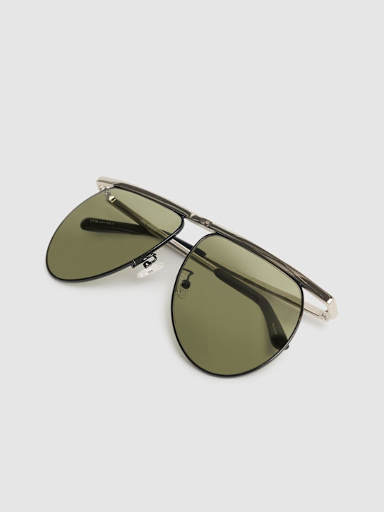 The Attico: Pilot metal sunglasses - Silver/ Black - women_4 | Luisa Via Roma