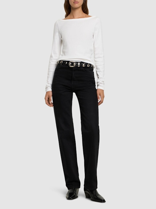 Flore Flore: Steffi Longsleeve organic cotton t-shirt - White - women_1 | Luisa Via Roma