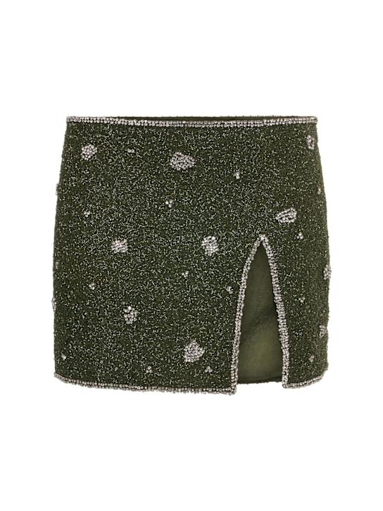 Giuseppe Di Morabito: Embellished mini skirt - Green - women_0 | Luisa Via Roma