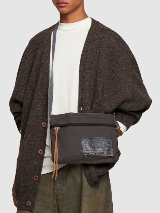 Acne Studios: Andemer waxed crossbody bag - men_1 | Luisa Via Roma