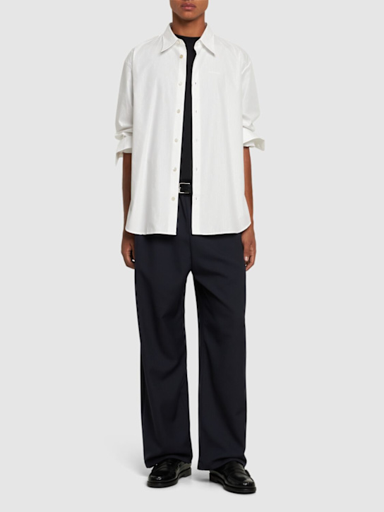 Acne Studios: Salo long sleeve cotton poplin shirt - White - men_1 | Luisa Via Roma