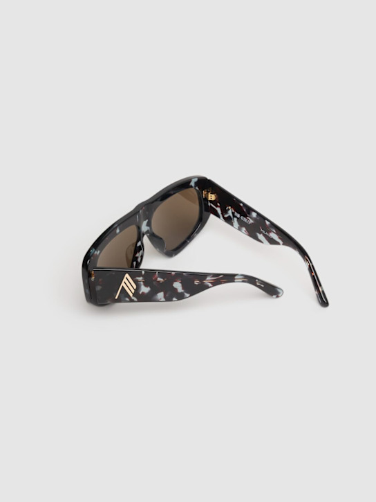 The Attico: Attico57 mask squared sunglasses - Brown/Tortoise - women_4 | Luisa Via Roma