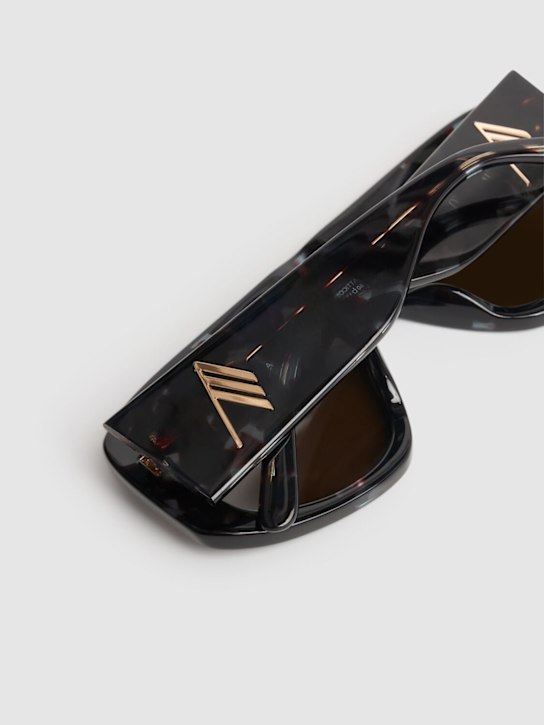 The Attico: Attico57 mask squared sunglasses - Brown/Tortoise - women_3 | Luisa Via Roma