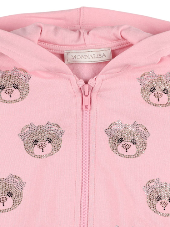 Monnalisa: Felpa in cotone con zip e cappuccio - kids-girls_1 | Luisa Via Roma