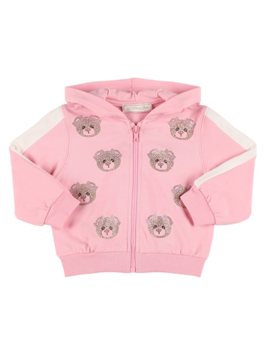 Monnalisa: Felpa in cotone con zip e cappuccio - kids-girls_0 | Luisa Via Roma