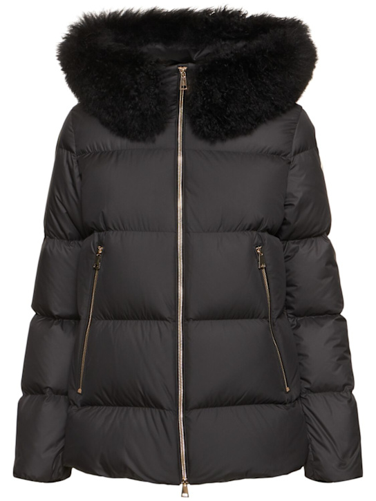 Moncler: Laichefur nylon down jacket - women_0 | Luisa Via Roma
