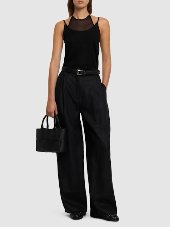 POSSE: Leon high waist linen straight pants - women_1 | Luisa Via Roma