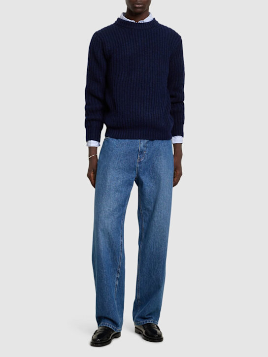 Dunst: Unisex intarsia knit crewneck sweater - men_1 | Luisa Via Roma