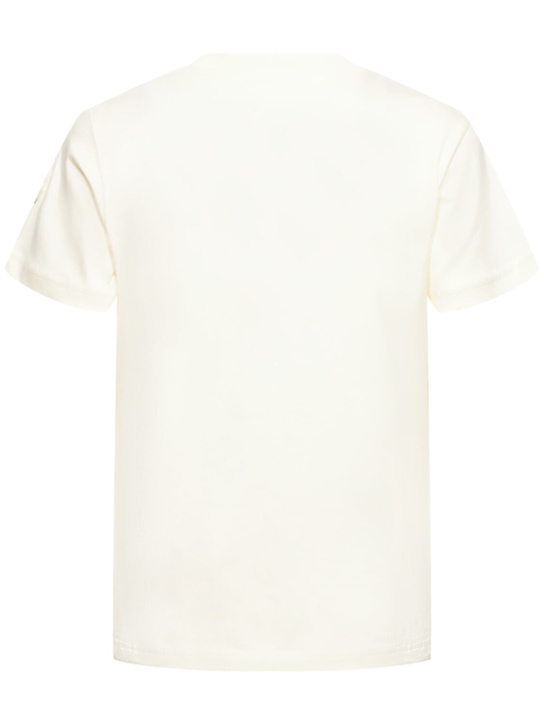 Moncler: Crystal logo cotton t-shirt - women_4 | Luisa Via Roma