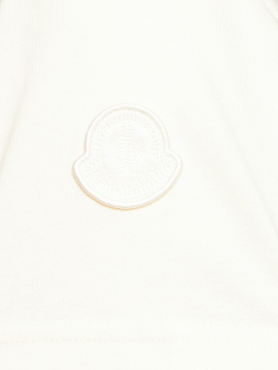 Moncler: Crystal logo cotton t-shirt - women_3 | Luisa Via Roma