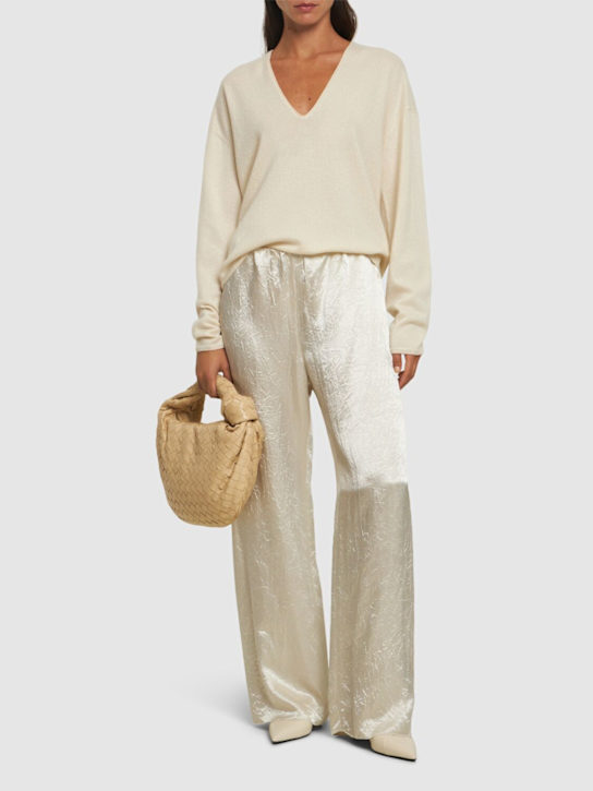 Nanushka: Brenda crinkled satin wide pants - women_1 | Luisa Via Roma