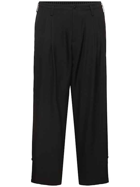 Yohji Yamamoto: 2Tuck straight wool pants - men_0 | Luisa Via Roma